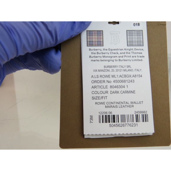 $530 BURBERRY ROWE RED LEATHER LOGO FOLDING BILL SNAP CLUTCH CONTINENTAL WALLET - Picture 13 of 14